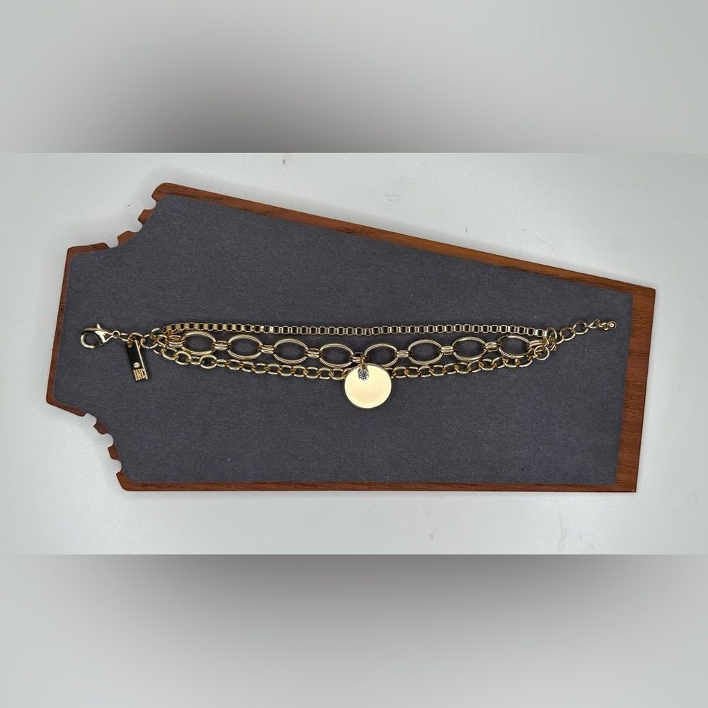 INC International Concepts Gold-Tone Layered Chain Bracelet with Charm - Picture 6 of 6